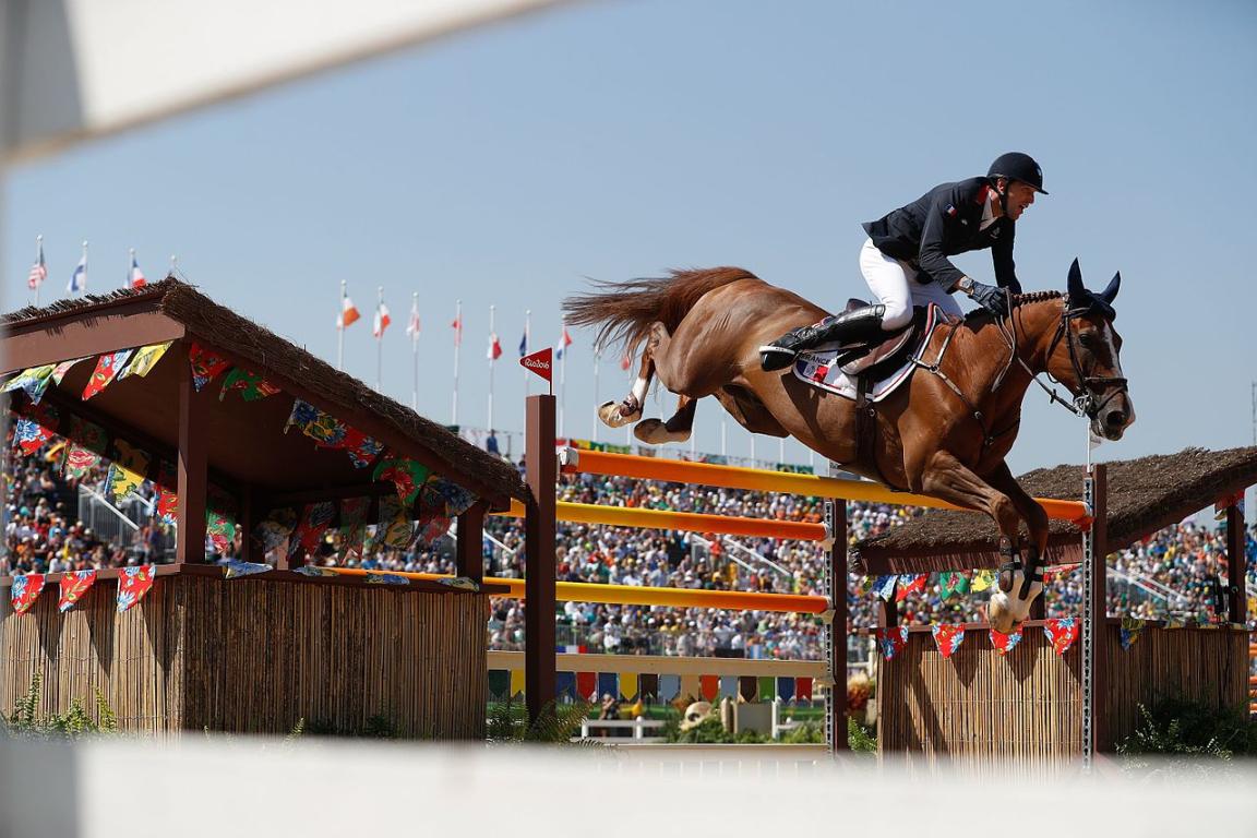 Rêveur de Hurtebise monté par le cavalier français Kevin Staut aux Jeux olympiques d'été de 2016 à Rio de Janeiro. - CC BY 3.0 br - Fernando Frazão/Agência Brasil